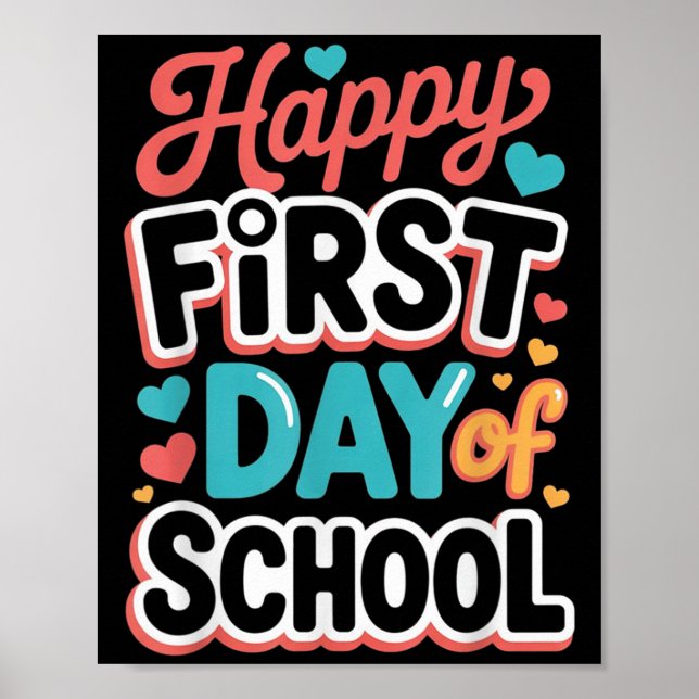 Der glückliche erste Schullehrertag Poster (Vorne)