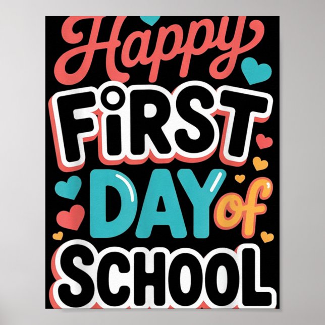 Der glückliche erste Schullehrertag Poster (Vorne)