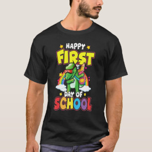 Der glückliche erste Tag der Schule Dabbing Dinosa T-Shirt