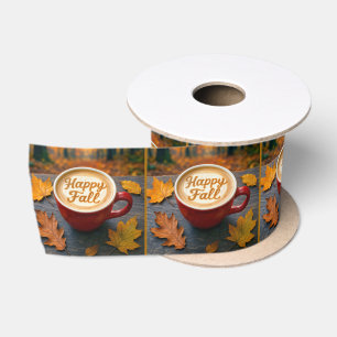 Der glückliche Fall endet in roter Tasse mit Herbs Satinband