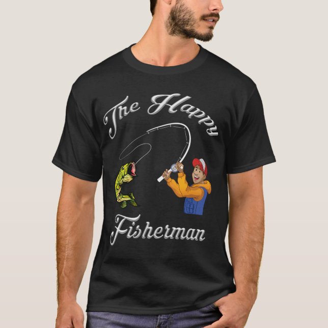 Der glückliche Fischer T-Shirt (Vorderseite)
