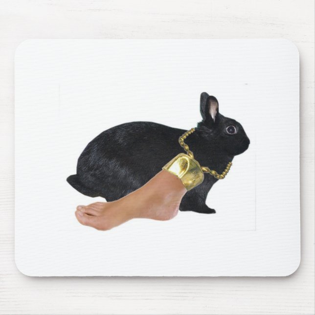 Der glückliche menschliche Fuß des Kaninchens Mousepad (Vorne)