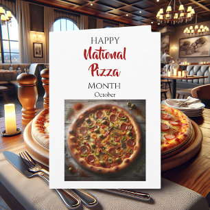 Der glückliche Nationaler Pizzamonat ist Oktober Karte