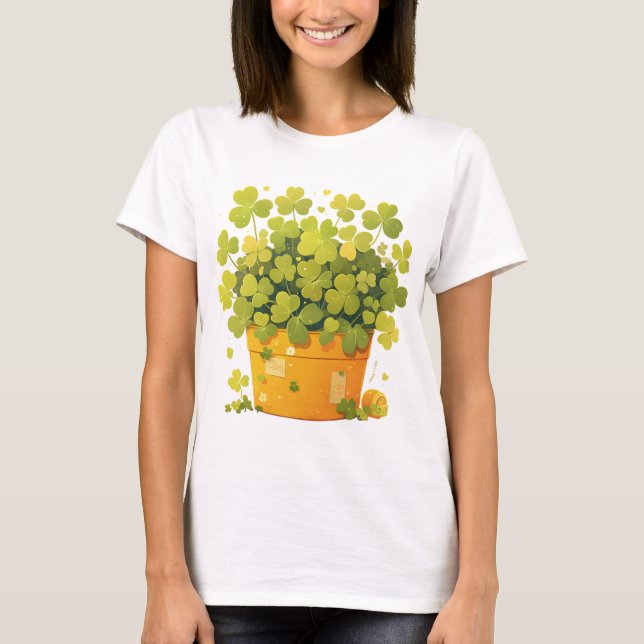 Der glückliche Pot der Klee T-Shirt (Vorderseite)