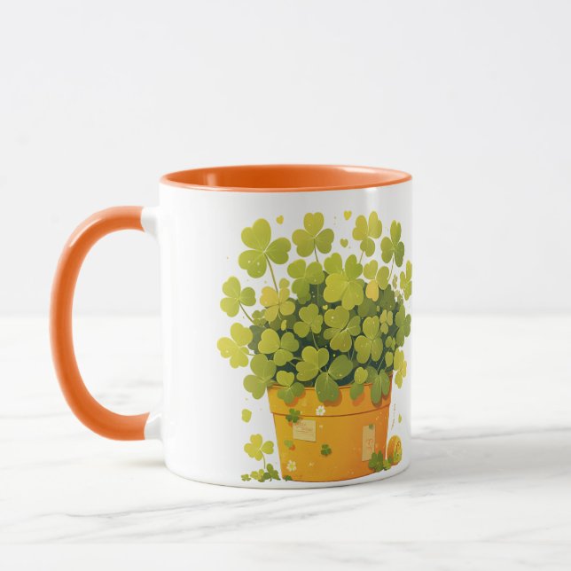 Der glückliche Pot der Klee Tasse (Links)