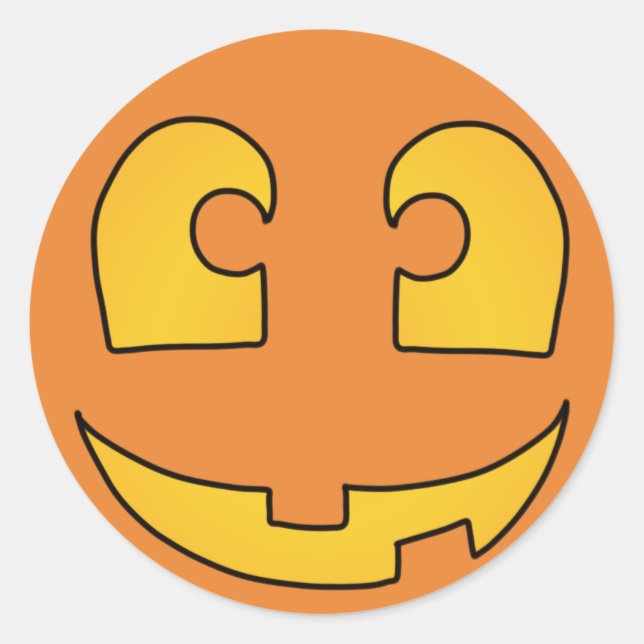 Der glückliche Pumpkin Runder Aufkleber (Vorderseite)