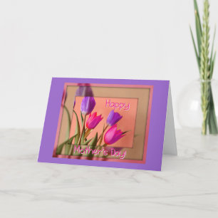 Der glückliche Tag der Mutter! Tulpen Karte