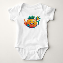 Der glückliche und wohlhabende Ananas-Teekessel Baby Strampler