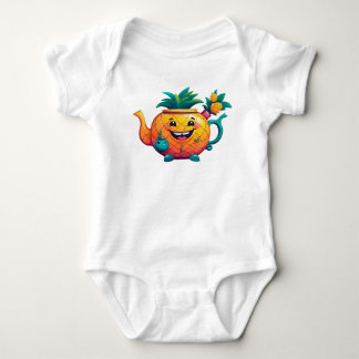 Der glückliche und wohlhabende Ananas-Teekessel Baby Strampler