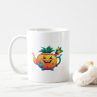 Der glückliche und wohlhabende Ananas-Teekessel Kaffeetasse