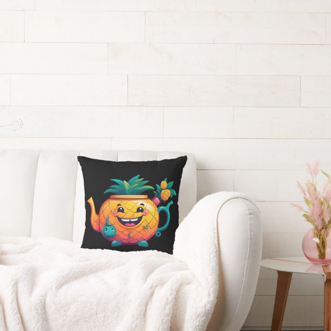 Der glückliche und wohlhabende Ananas-Teekessel Kissen (Liege)