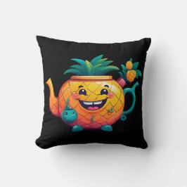 Der glückliche und wohlhabende Ananas-Teekessel Kissen