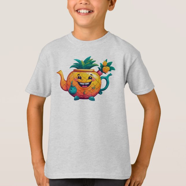 Der glückliche und wohlhabende Ananas-Teekessel T-Shirt (Vorderseite)