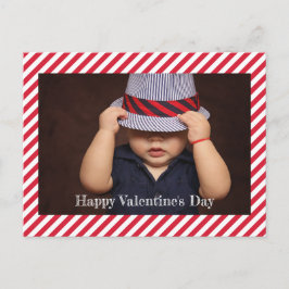 Der glückliche Valentinstag | Foto mit roten Strei Feiertagspostkarte