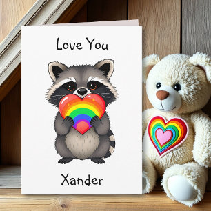 Der glückliche Valentinstag LGBTQ Raccoon Karte