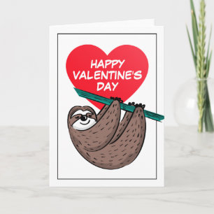 Der glückliche Valentinstag Niedlicher Schlitten Karte