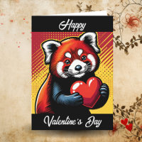 Der glückliche Valentinstag | Pop Art Red Panda