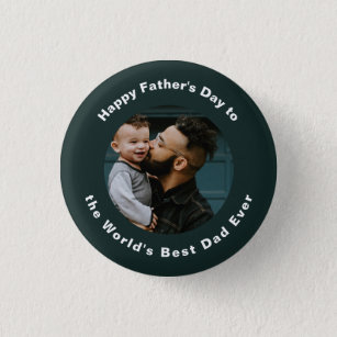 Der glückliche Vatertag   Benutzerdefiniertes Foto Button