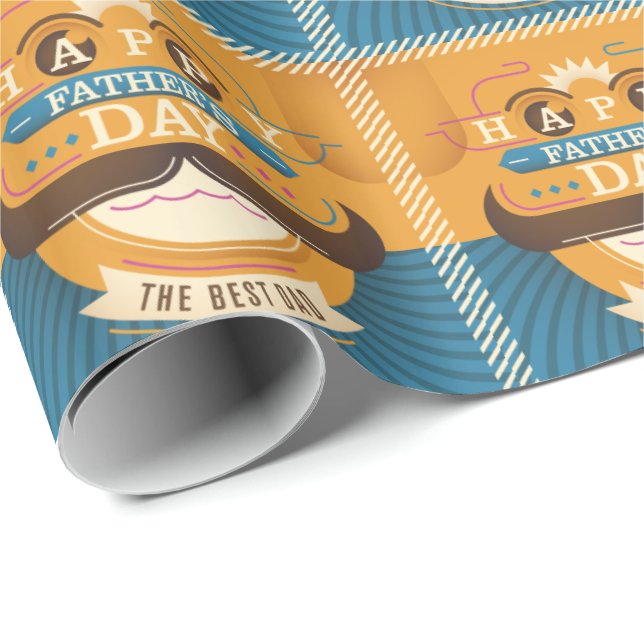 Der glückliche Vatertag Geschenkpapier (Rolleneckpunkt)