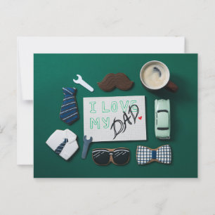 Der glückliche Vatertag Postkarte