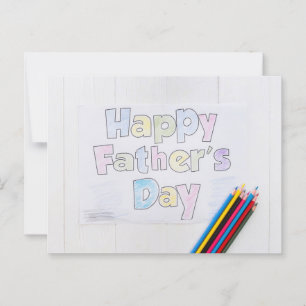 Der glückliche Vatertag Postkarte