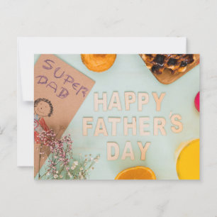 Der glückliche Vatertag Postkarte