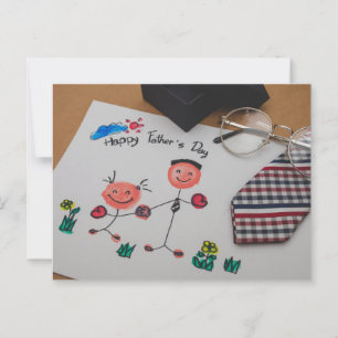 Der glückliche Vatertag Postkarte