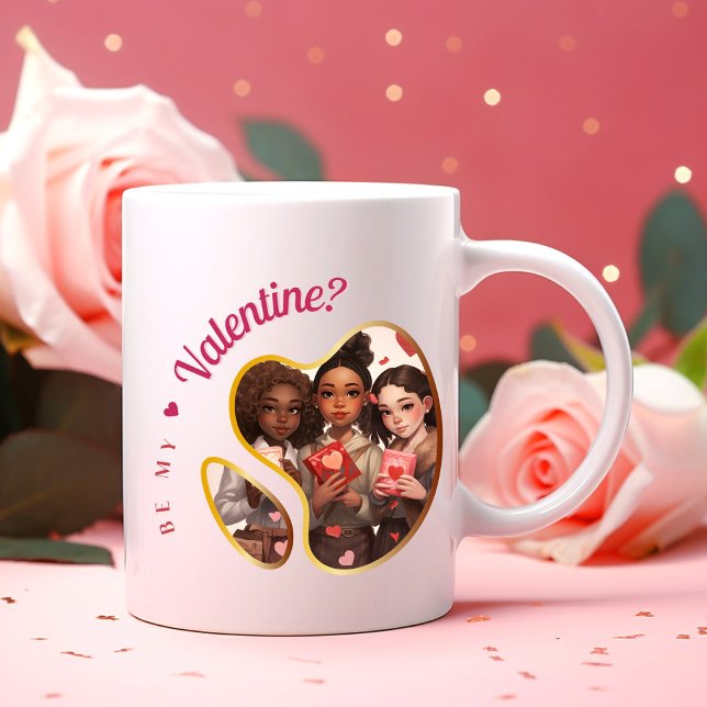 Der glückliche Velentinstag - Valentinische Freude Zweifarbige Tasse (Von Creator hochgeladen)