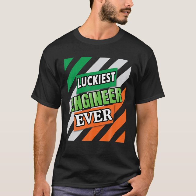 Der glücklichste Ingenieur je Kleeblatt St Patrick T-Shirt (Vorderseite)