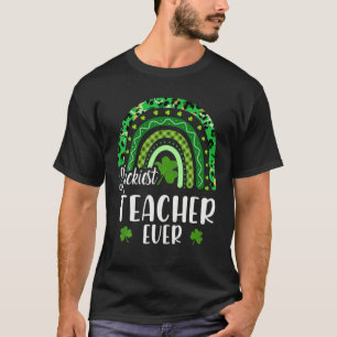 Der glücklichste Lehrer je Regenbogenlehrer St Pat T-Shirt