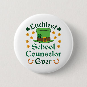 Der glücklichste Schulberater je St Patricks Day Button