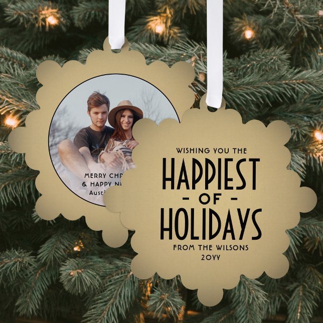 Der glücklichste Urlaub Deko Art & Foto Weihnachte Ornament Karte (Von Creator hochgeladen)