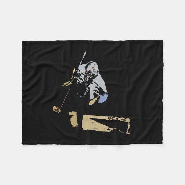 Der Goaltender - Hockey Player Fleecedecke (Vorderseite (Horizontal))