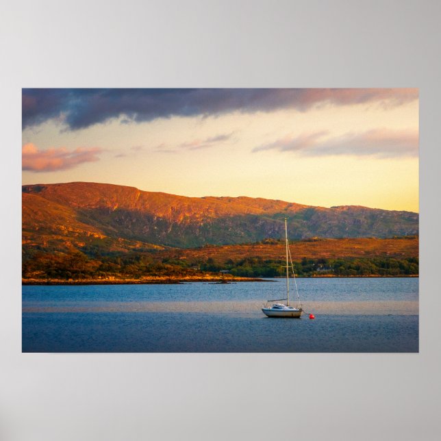 Der goldene Abend über der Kenmare-Bucht Poster (Vorne)