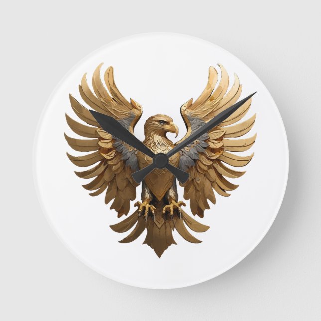 Der Goldene Adler Runde Wanduhr (Vorderseite)