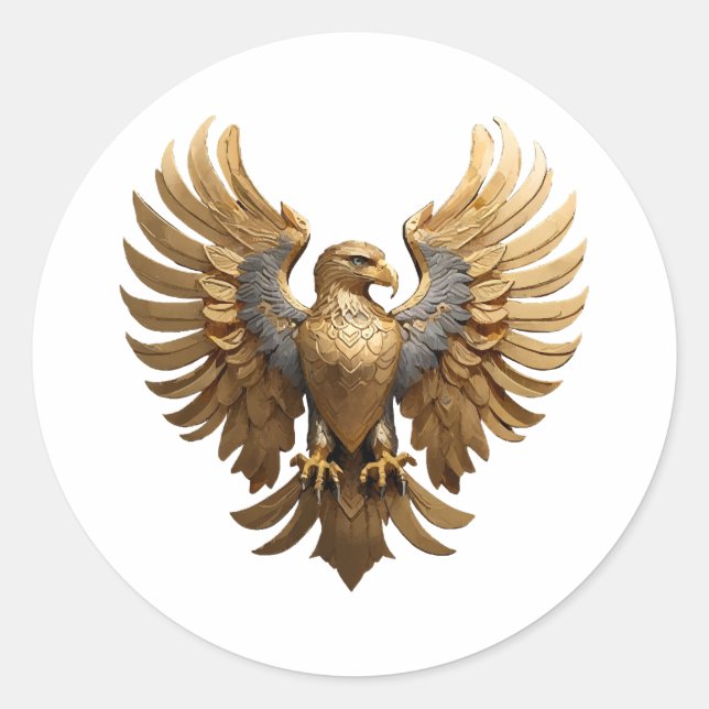 Der Goldene Adler Runder Aufkleber (Vorderseite)