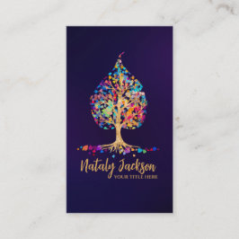 Der goldene Bodhi-Baum - farbenfrohe Blätter Visitenkarte