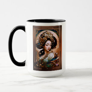 Der Goldene Drache Geisha Girl Kunst von Xzendor7 Tasse