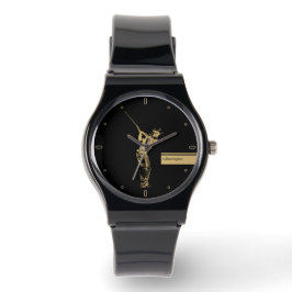 Der goldene Golfer Armbanduhr