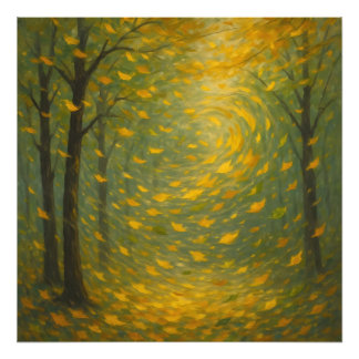 Der goldene Herbsttanz: Ein Wirbel aus fallenden B Fotodruck