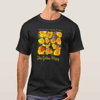 Der goldene kalifornische Mohn mit bunten Mohn im  T-Shirt