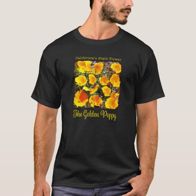 Der goldene kalifornische Mohn mit bunten Mohn im  T-Shirt (Vorderseite)