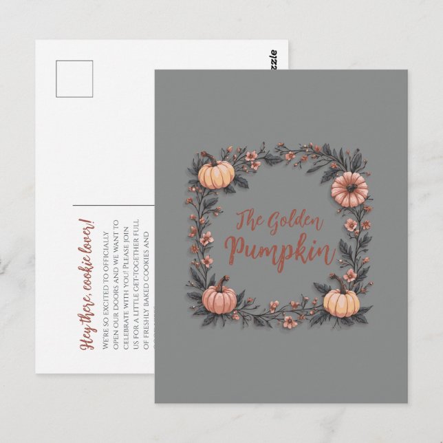 Der goldene Kürbis Postkarte (Vorne/Hinten)