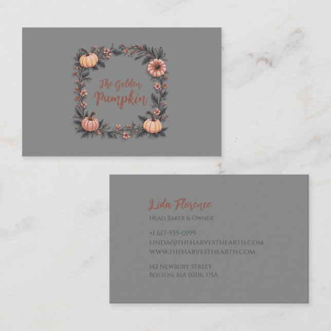 Der goldene Kürbis Visitenkarte (Vorne/Hinten)