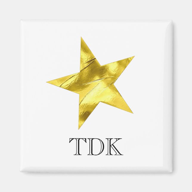 Der goldene Metallstar ist personalisiert Magnet (Vorne)