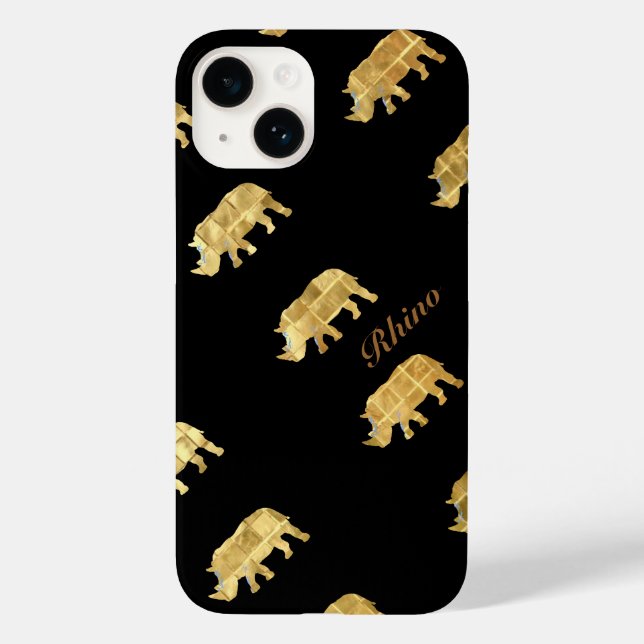 der goldene Nashorn Case-Mate iPhone Hülle (Rückseite)