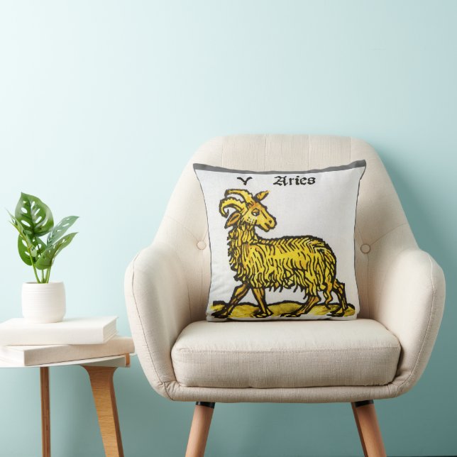 Der goldene Ram, Vintage Zeichen des Zodiaks Kissen (Stuhl )