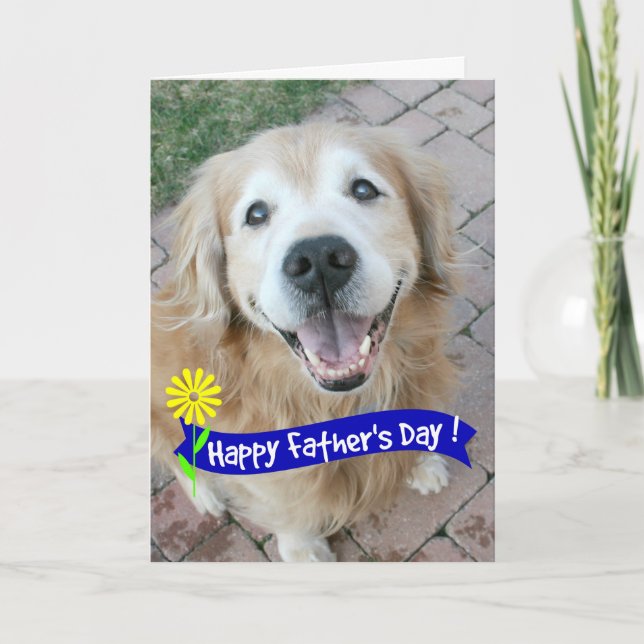 Der goldene Retriever Vathers Day Karte (Vorderseite)