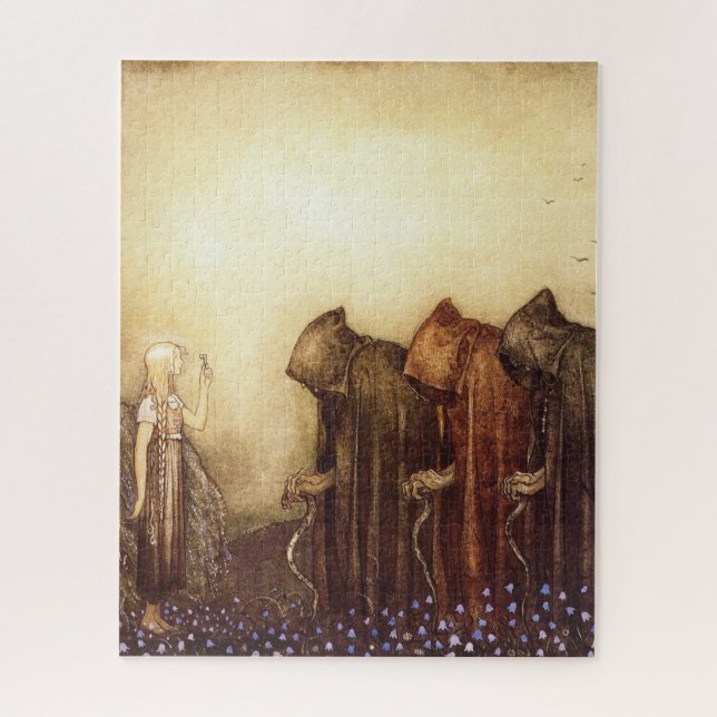 "Der goldene Schlüssel" John Bauer Watercolor (Vertikal)