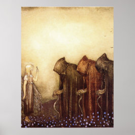 "Der goldene Schlüssel" John Bauer Watercolor Poster